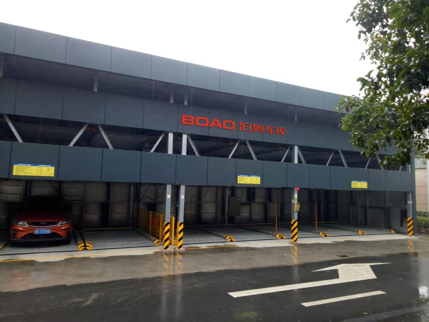 Three-Level Above-Ground Lift-and-Slide Parking System