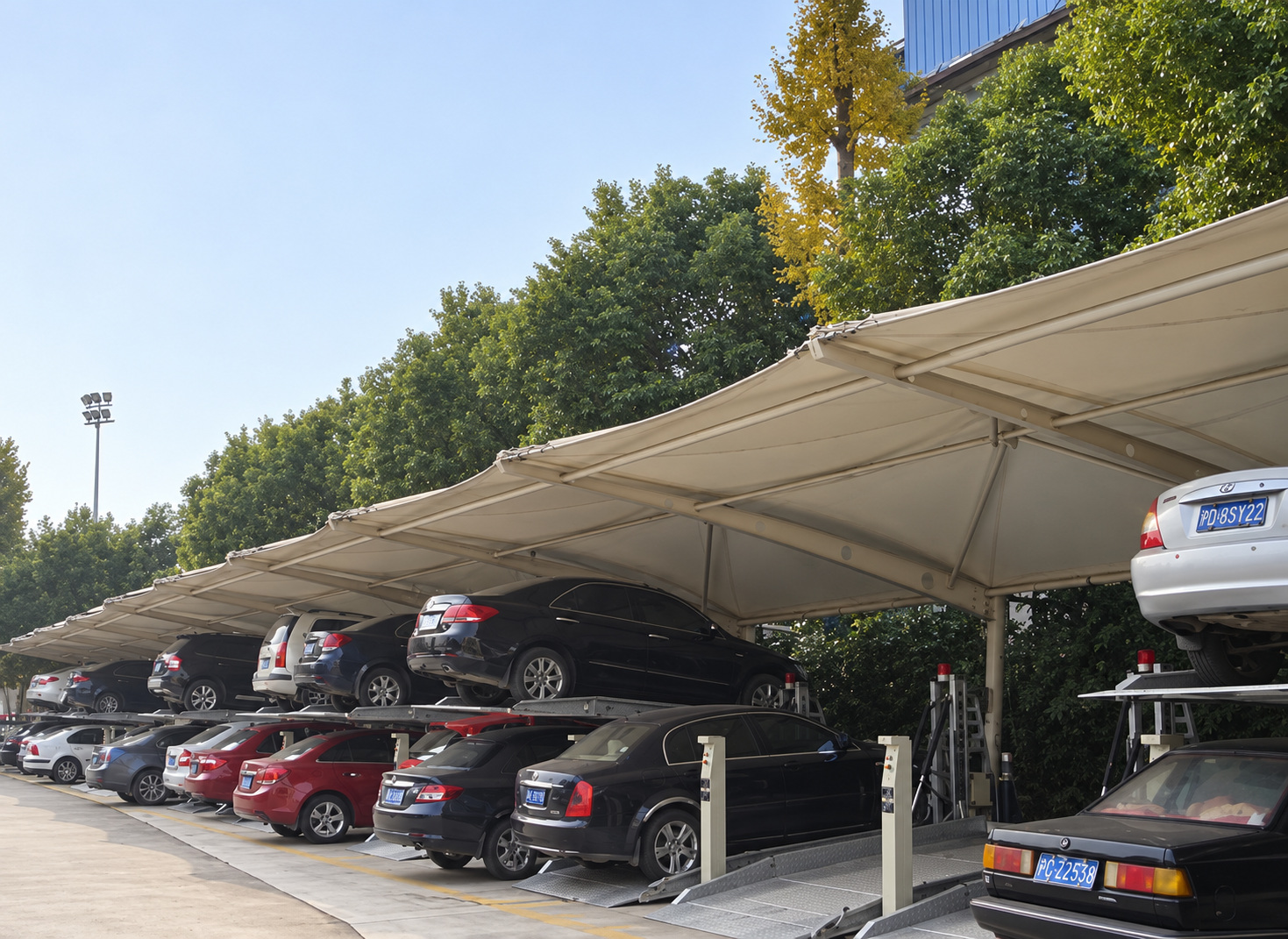 Two-Level Fully Above-Ground Simple Lift Parking System