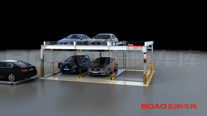 Front-Rotating Two-Level Puzzle Parking System