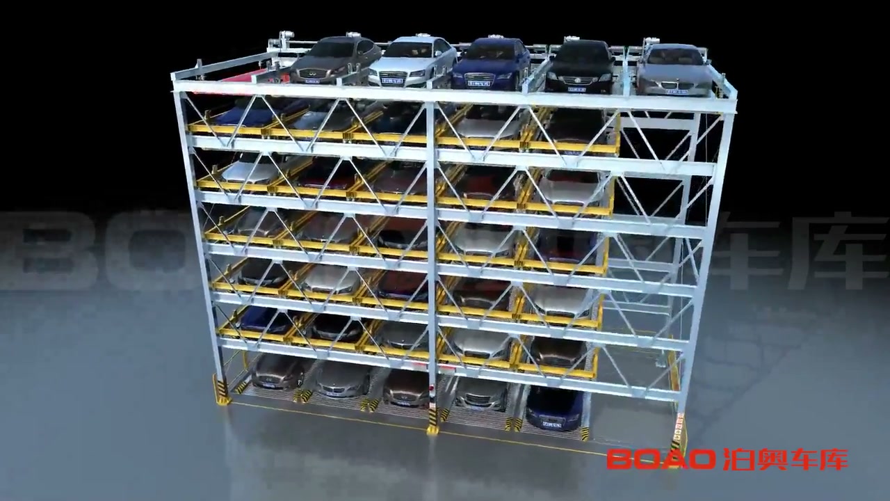Seven-Level Puzzle Parking System